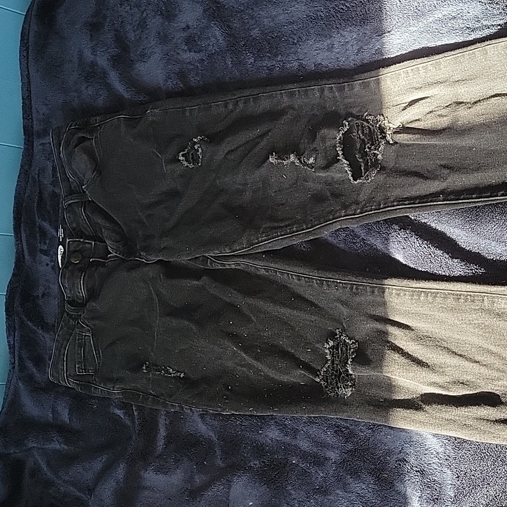 Old Navy Black Distressed Jeans